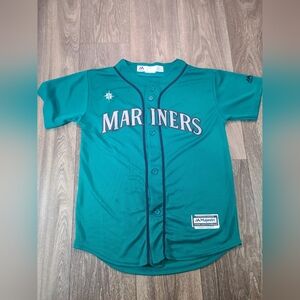 Seattle Mariners Majestic Cool Base Teal Jersey  Size Youth M 10/12 MLB